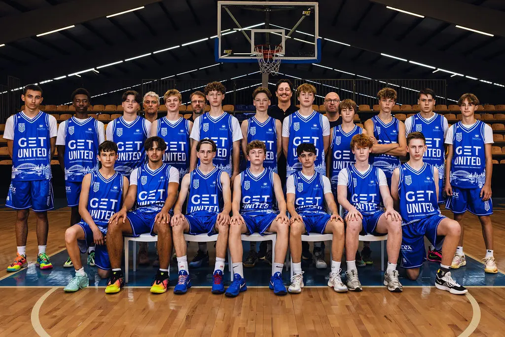 Team photo of Men U16, 2026-2027 season, with the full squad and coaching staff